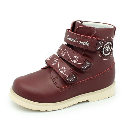 Ботинки осенние бордовые 23-218 фото 1