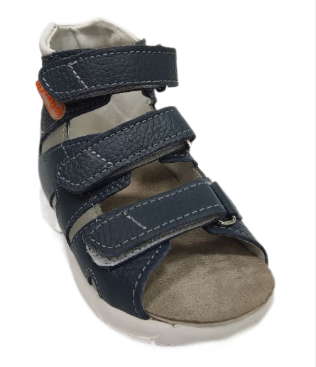 Сандалии ортопедические детские с открытым носом Орфея Б2-166-219-037-1 кожаные с жестким задником фото 2