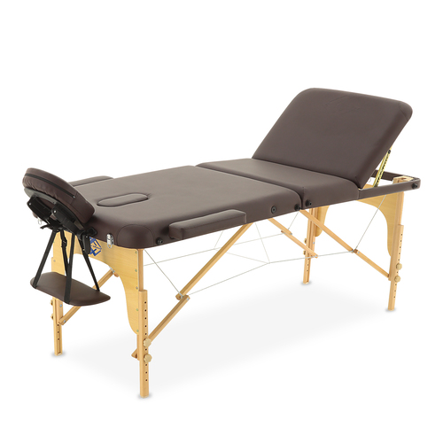 Массажный стол складной MED-MOS JF-AY01 3-х секционный, деревянная рама(однотонный, ложе 185*70) фото 7